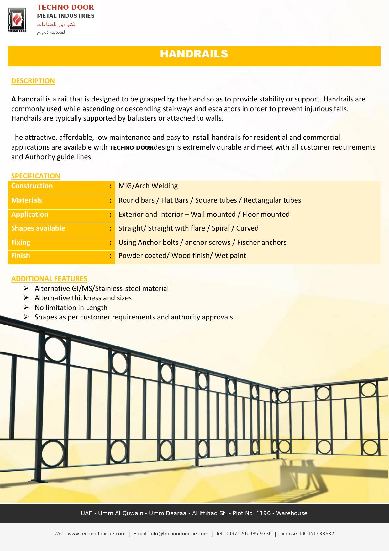 Steel structures and metal works UAE — handrails, boundary walls, BBQ cabinets