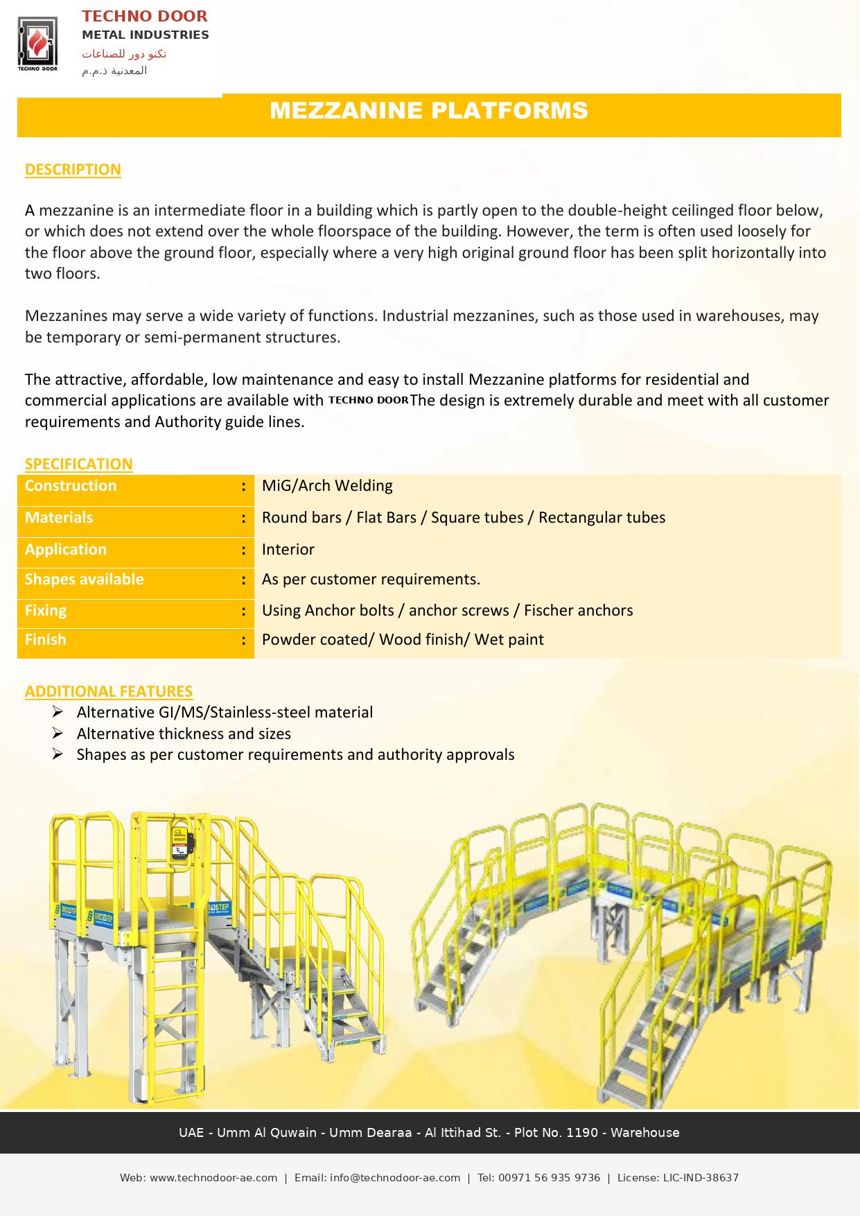 Mezzanine platform fabrication