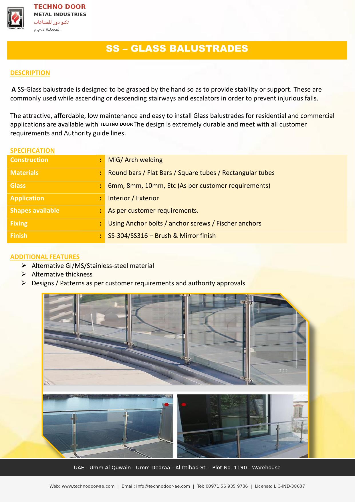 SS glass balustrades