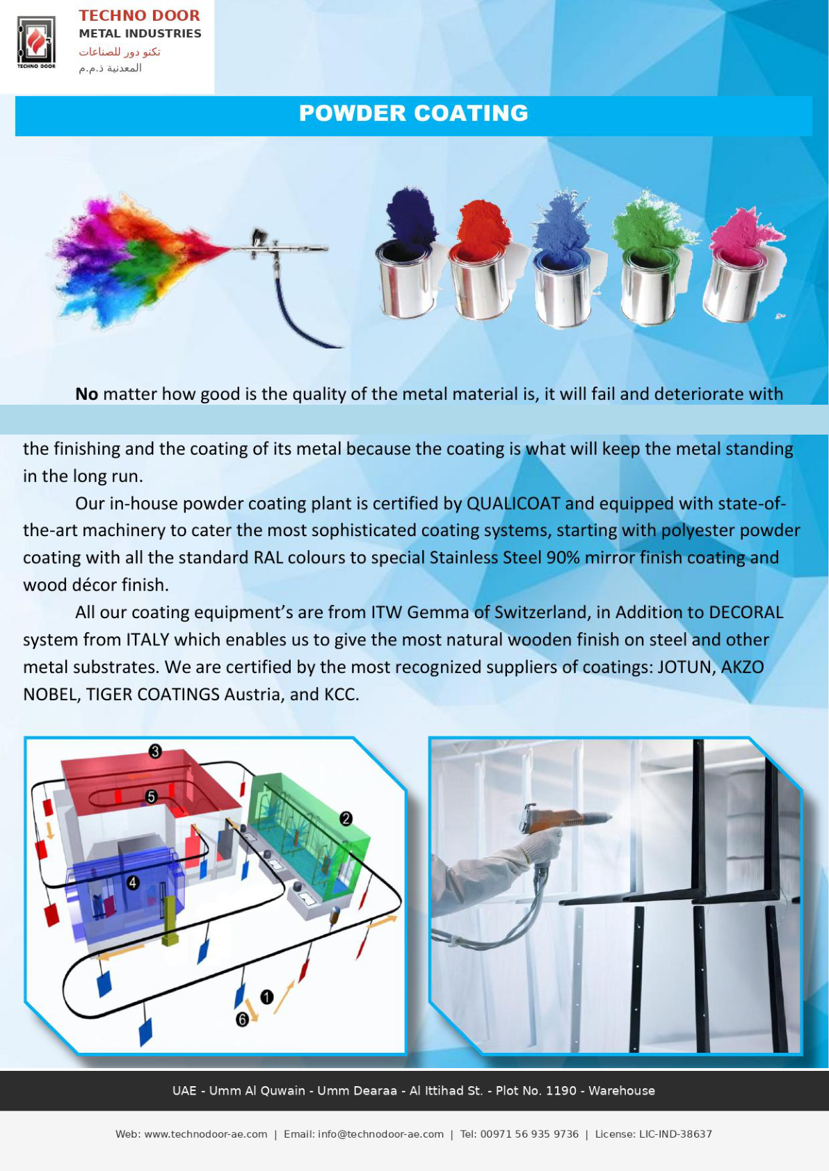Metal powder coating and finishing UAE