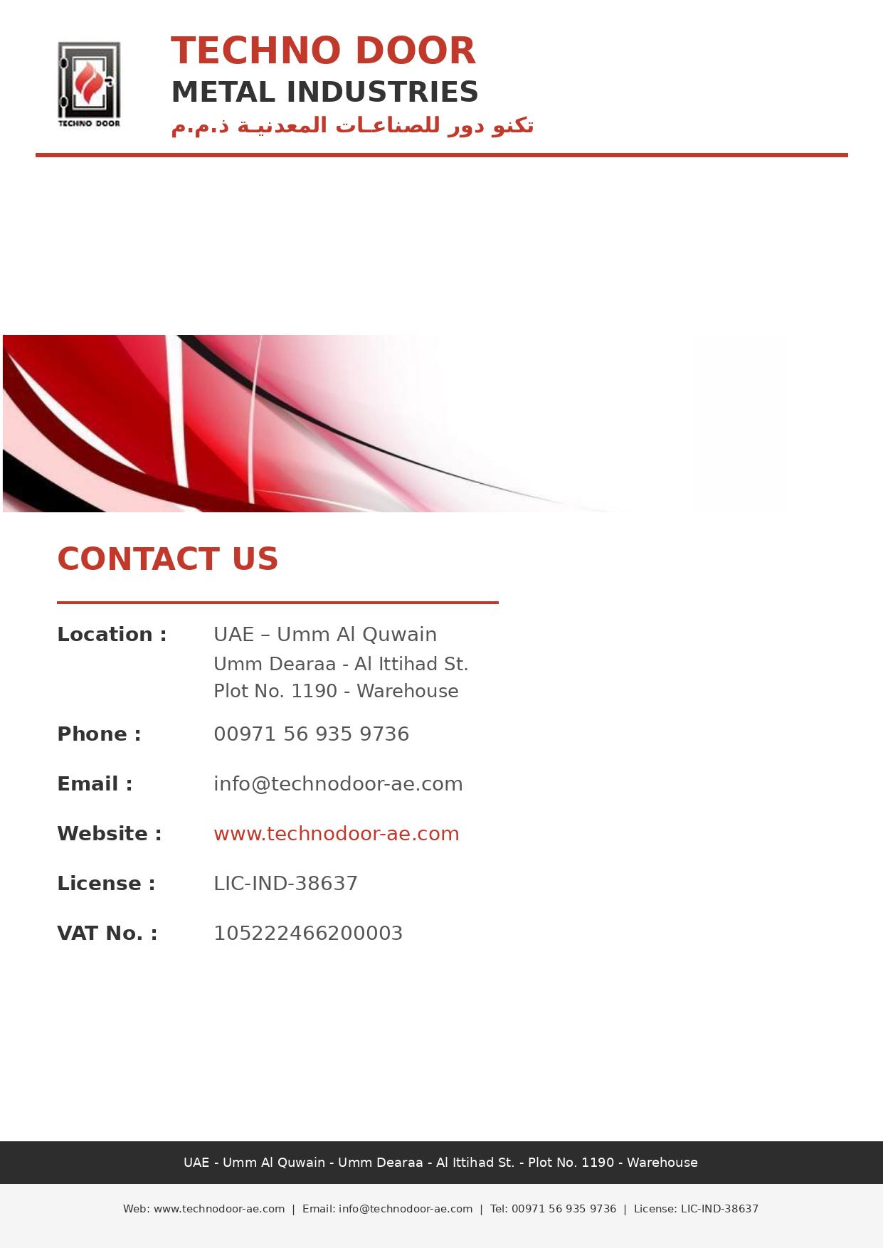 Techno Door contact information