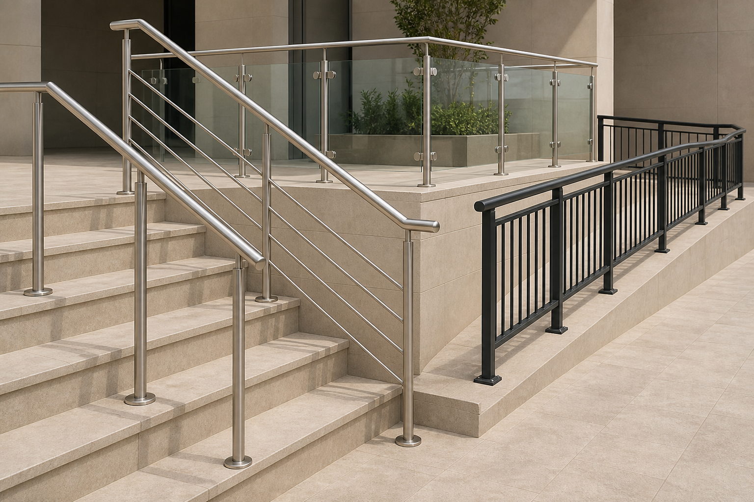 Handrails & Balustrades Manufacturer in UAE — Techno Door Metal Industries